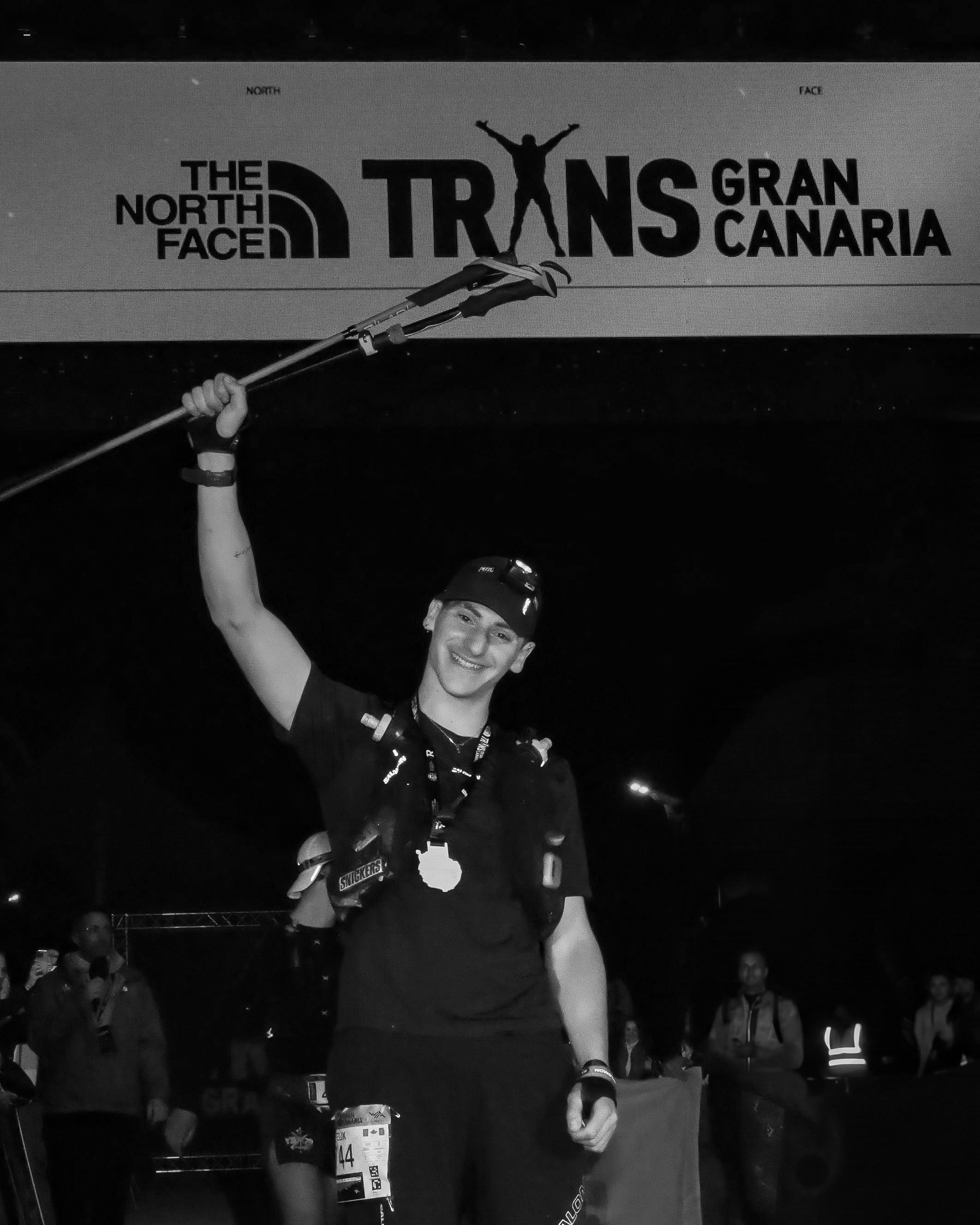 Felix finishing Trans Gran Canaria ultra